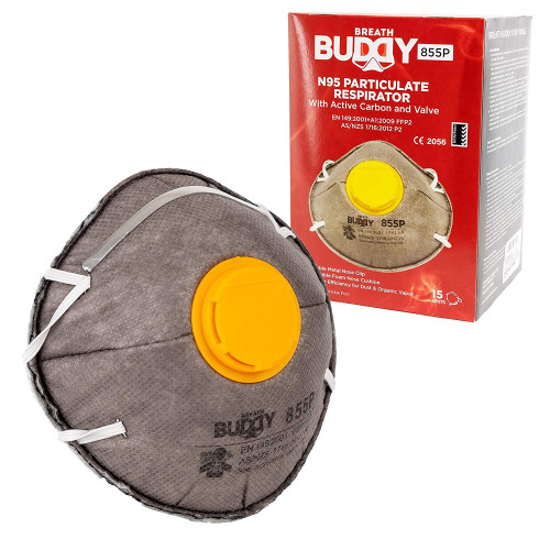 RELIABLE, NIOSH-CERTIFIED PROTECTION: The ultimate NIOSH-certified dust mask for protection against non-toxic dust, wood, pollen, mold, flour, pet hair, dander, fiberglass, silica and other non-oil based particles.
Visit: https://mybreathbuddy.com/products/breath-buddy-disposable-dust-mask-with-active-carbon-exhalation-valve-15-pack