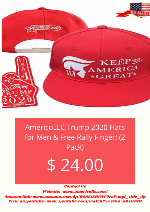 At Americo ops apparel we provide you our precious patriotic hats with 100% best imported quality cotton fabric, we can assure you that this Trump cap is designed to last. When it's time for washing, simply toss it in the washing machine and let it do the rest.
Contact Us:
Website: https://www.americollc.com/
Amazon link: http://www.amazon.com/dp/B0851SB1WF?ref=myi_title_dp
View on youtube: https://www.youtube.com/watch?v=eRm-o6sD1N4