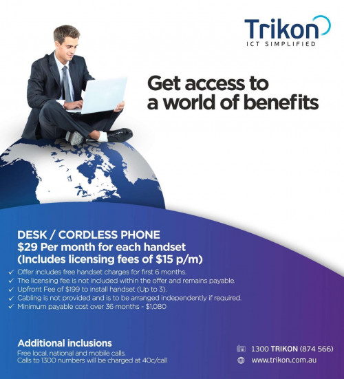 Trikon offers a wide range of telecommunication and ICT solutions designed for modern businesses Phone Systems. With offices in Perth, Brisbane, Melbourne and Sydney our reputation has been built on providing leading-edge ICT solutions.