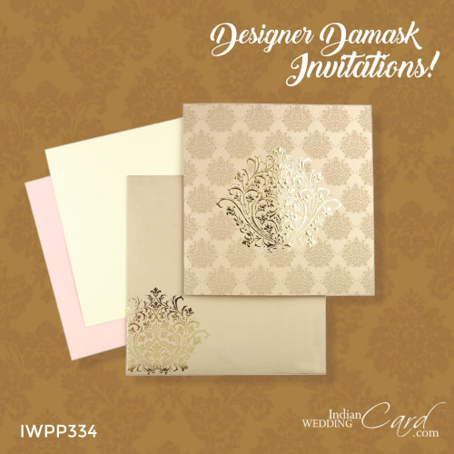The luxurious Damask card are all you need to make your wedding a memorable day! Indian Wedding Card has the most amazing collection of Designer Damask Theme Cards. The unmatched impression of the by gone era truly create elegant and majestic ensemble. It can never fail to impress the grandeur of the event and it takes no time for the guests or the invitees to realise the royal taste of the host. Visit @ https://www.indianweddingcard.com/Damask-Theme-Cards.html