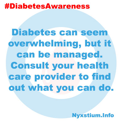 Diabetes can seem overwhelming, but it can be managed. Consult your health care provider to find out what you can do.