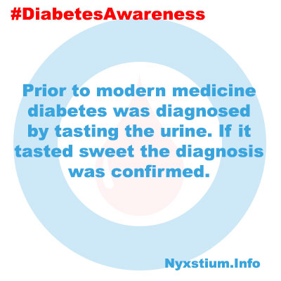 Prior to modern medicine diabetes was diagnosed by tasting the urine. If it tasted sweet the diagnosis was confirmed.
