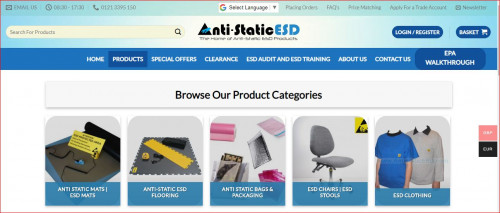 Here you can find a list of all of the different product categories that we have available. We stock a huge variety of anti-static products. 

When it comes to finding top quality ESD products, look no further than our team at Anti-Static ESD. As purveyors of the finest quality ESD stock in Europe, we take our role as one of the leading suppliers of quality static control products incredibly seriously. It is this dedication and professionalism that makes us one of the best choices around for all of your anti static products needs.

#antistaticmat #esdmat #antistaticbag #ESDClothing #esdflooring #antistaticfloortiles #esdfloortiles #esdchair #esdworkbench #esdbench #staticshieldingbags

Web:- https://www.antistaticesd.co.uk/browse-our-product-categories/