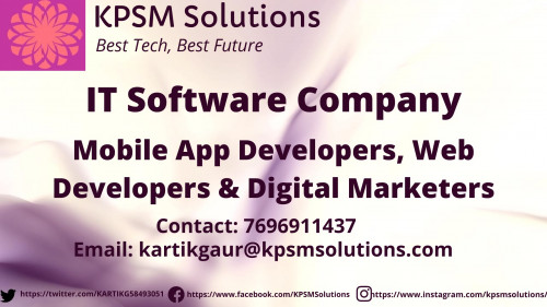 Mobile app development process seems to be tentative for most businesses. We step in to build them certain by transforming the ideas into helpful mobile apps. Being the best Web App Development Company, we always toil on our goals with all the pros and zero cons. Mobile app development services have become mainstream as smartphones have become ever more well-liked and imperative. We are best known for providing the custom mobile app development services that do extremely well at features and design. Our mobile app solutions are deliberately planned & designed and methodically tested to put forward the best-in-class deliverables. https://kpsmsolutions.com