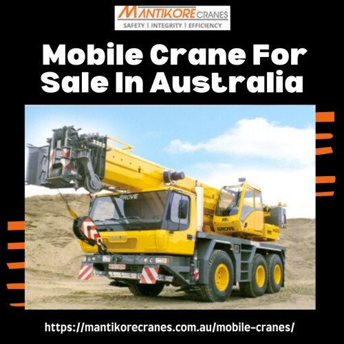 Mantikore Cranes is a specialist in a mobile crane for sale in Australia. We provide all aspects of mobile crane services for the construction industry. We are committed to completing all projects safely, efficiently, on budget and on-time. We also provide buyback options once your crane has completed your project. We have more than 29 years of experience working in the crane hire industries in Australia. We assure you that you will receive the best crane hire services.  Cranes we provide are Tower Crane, Mobile Cranes, Self-Erecting cranes, Electric Luffing cranes etc. We do all the diligent work for you. We are giving the setup of the mobile crane using our versatile crane reducing any pressure or stress related to the underlying setup stage.  View our complete range of new and used construction equipment and machinery for sale throughout Australia.

Website: https://mantikorecranes.com.au/mobile-cranes/

Address:  PO BOX 135 Cobbitty NSW, 2570 Australia
Email:  info@mantikorecranes.com.au 
Opening Hours:  Monday to Friday from 7 am to7 pm

Follow us on our Social accounts:
•	Facebook
https://www.facebook.com/pg/Mantikore-Cranes-108601277292157/about/?ref=page_internal
•	Instagram
https://www.instagram.com/mantikorecranes/
•	Twitter
https://twitter.com/MantikoreC