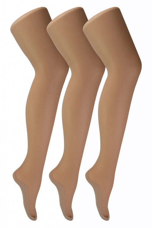 NATURAL SEAMED TIGHTS LEG x3