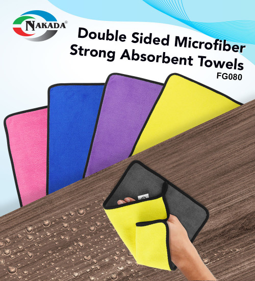 Nakada Double Sided Microfiber Strong Absorbent Towels FG080 01