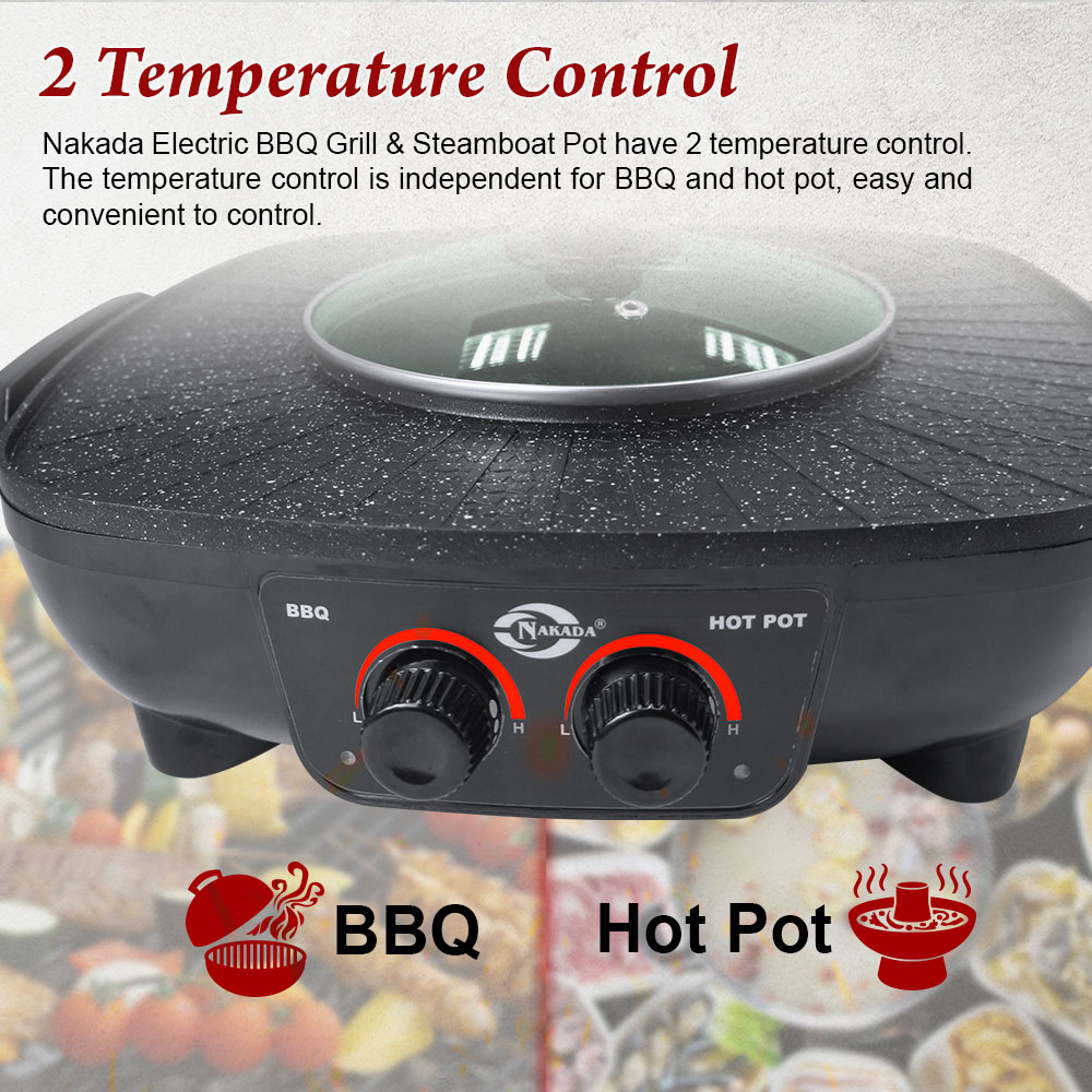 Nakada Electric BBQ Grill and Steamboat Pot FG046 04
