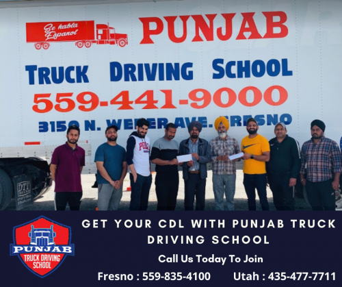 Get your CDL with Punjab Truck Driving School.

Call us today to join:

For Fresno:- +1-559-835-4100
For Utah:- +1-435-477-7711