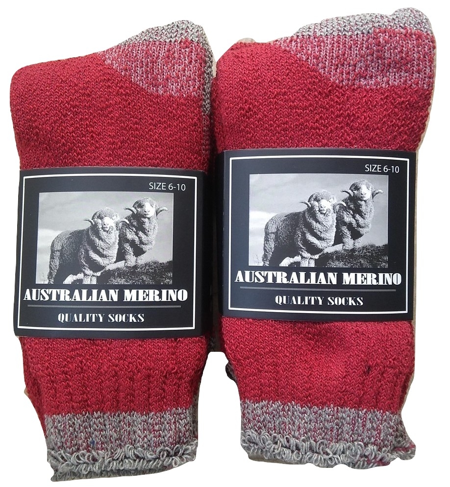 6-PAIRS HEAVY DUTY AUSTRALIAN MERINO EXTRA THICK WOOL WORK HIKING SOCKS ...