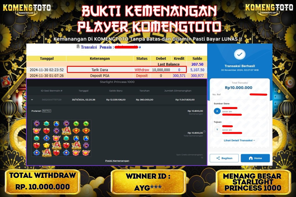 LAGI & LAGI!! KEMENANGAN BESAR DI SLOT STARLIGHT PRINCESS 1000 SEBESAR Rp.10.000.000 KOMENGTOTO BAYAR LUNAS SECEPAT KILAT !! KOMENGTOTO BAYAR SECEPAT KILAT !!