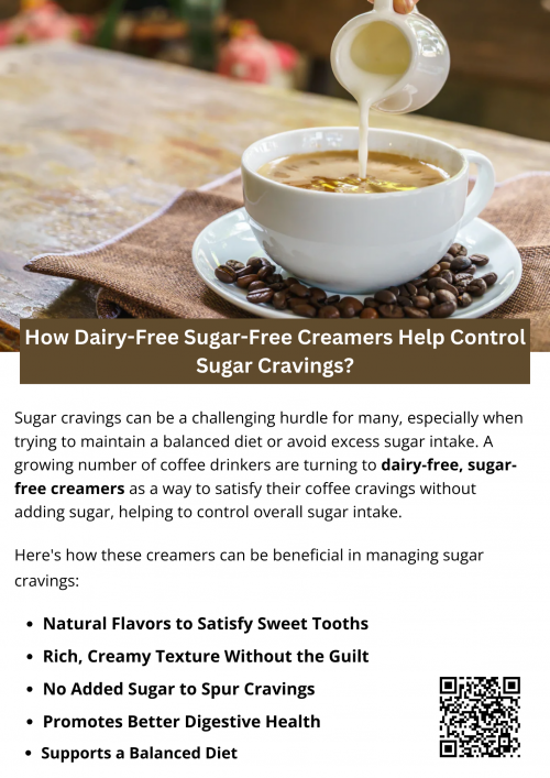 Dairy-free, sugar-free coffee creamers offer an excellent solution for managing sugar cravings, especially for coffee drinkers who want to cut back on sugar without sacrificing flavor or texture. By eliminating added sugars, providing natural flavors, and offering a creamy consistency, these creamers help stabilize blood sugar levels, reduce sugar dependency, and promote a healthier relationship with food. To know more visit here https://wideawakecoffee.com/coffee-creamers/