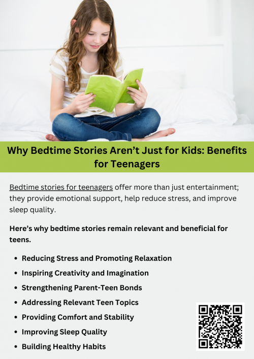 Bedtime stories for teenagers offer more than just entertainment; they provide emotional support, help reduce stress, and improve sleep quality. As teens face academic pressures and social challenges, listening to soothing stories can foster relaxation and emotional connection. These stories encourage creativity and provide a comforting routine, promoting mental well-being. Bedtime stories aren’t just for kids they offer valuable benefits for teenagers navigating their formative years. To know more visit here https://inflationeducation.net/better-bedtime-stories/