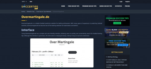 Overmartingale is a specialized platform designed for bettors seeking to elevate their wagering strategies with advanced tools and systems. As its name suggests, the platform emphasizes the Overmartingale system, a variation of the classic Martingale strategy known for its aggressive approach to bankroll recovery and profit maximization. In this review, we’ll explore Overmartingale's offerings, its functionality, key features, and how it caters to both seasoned bettors and newcomers intrigued by strategic betting.
See more: https://soccertips.net/review/overmartingale-de/