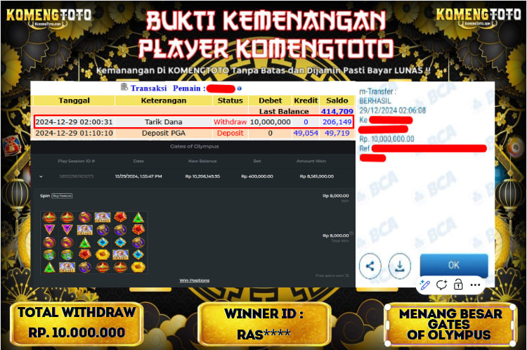 LAGI & LAGI!! KEMENANGAN BESAR DI SLOT  GATES OF OLYMPUS SEBESAR Rp.10.000.000 KOMENGTOTO BAYAR LUNAS SECEPAT KILAT !! KOMENGTOTO BAYAR SECEPAT KILAT !!