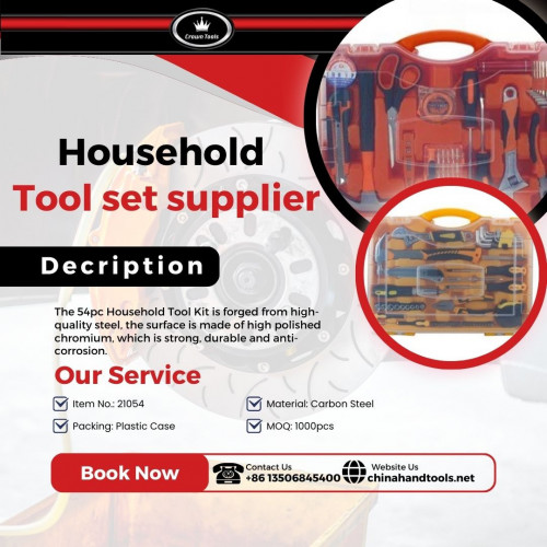 Ningbo Crown Tools offers top-quality household tool sets tailored for durability and performance. Trusted by professionals and homeowners alike, we are your go-to supplier for all your tool needs. Experience premium craftsmanship and unmatched reliability with our expertly designed tool sets.

Click here: https://www.chinahandtools.net/tool-set/household-tool-kit/