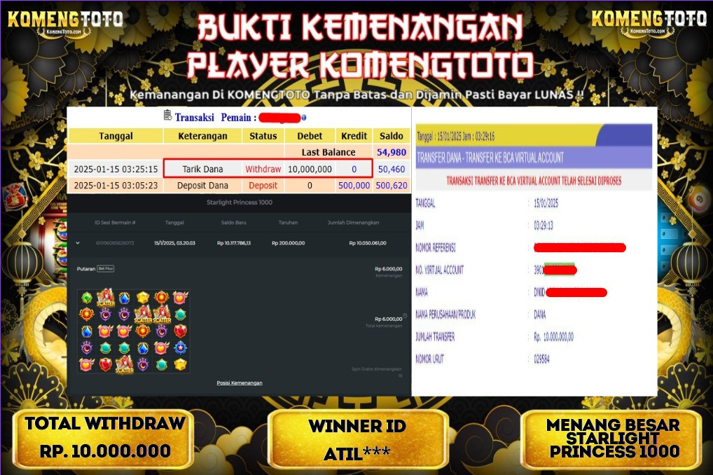 LAGI & LAGI!! KEMENANGAN BESAR DI SLOT STARLIGHT PRINCESS 1000 SEBESR ARp.10.000.000 KOMENGTOTO BAYAR LUNAS SECEPAT KILAT !! KOMENGTOTO BAYAR SECEPAT KILAT !!