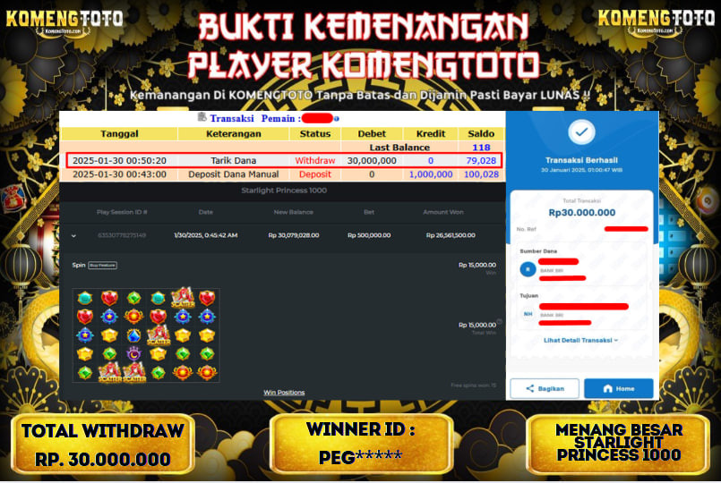 LAGI & LAGI!! KEMENANGAN BESAR DI SLOT  STARLIGHT PRINCESS 1000  SEBESAR Rp.30.000.000 KOMENGTOTO BAYAR LUNAS SECEPAT KILAT !! KOMENGTOTO BAYAR SECEPAT KILAT !!