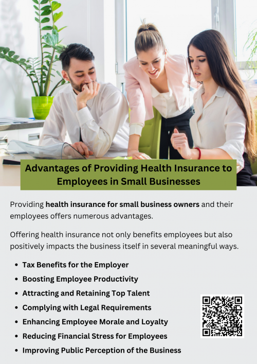 Providing health insurance for small business owners and their employees offers numerous advantages. It attracts and retains top talent, boosts productivity, and enhances employee morale and loyalty. Health insurance reduces financial stress, encourages preventive care, and improves public perception of the business. Additionally, small business owners may benefit from tax deductions and credits, making it a smart investment for fostering a healthier, more motivated workforce. To know more visit here https://www.capbluecross.com/wps/portal/cap/employer/shop-group-plans