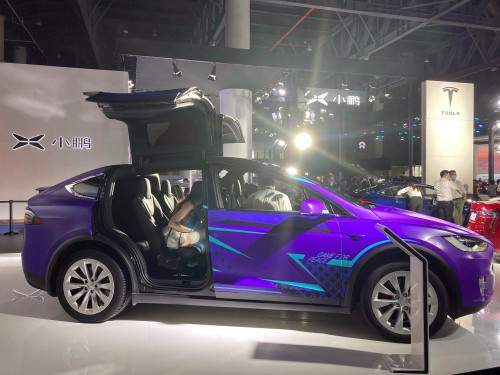 Tesla model X purple 1