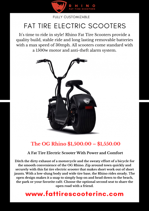 The OG Rhino A Fat Tire Electric Scooter With Power and Comfort