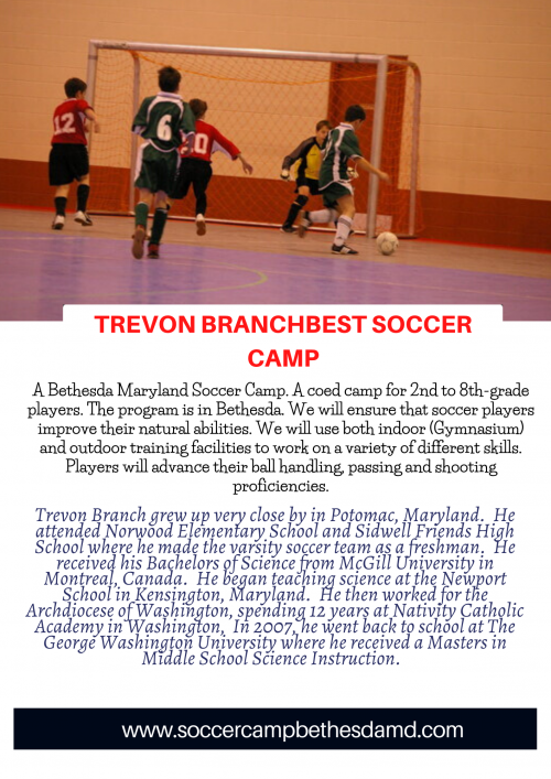 Visit us at - https://soccercampbethesdamd.com/
SPACES STILL AVAILABLE! Summer 2020. Bethesda Maryland soccer camp. Trevon Branch Best Soccer Camp. We have indoor and outdoor facilities. We love soccer. Serves Potomac Bethesda and surrounding areas.