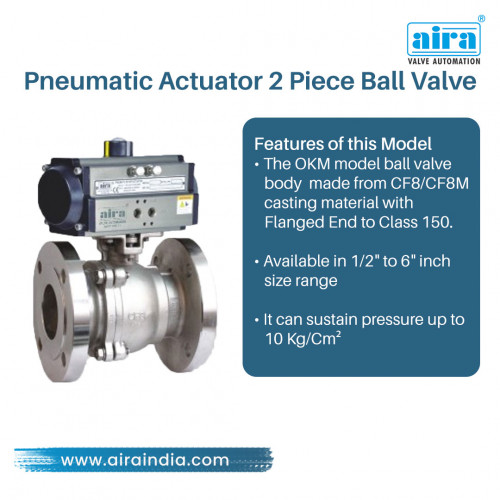 Aira Euro Automation is a leading ball valve manufacturer in Kuwait. Aira Euro has a huge variety in ball valves such as 2 pc, 3 pc & 2 way, 3 way & 4 way ball valve which is operated by a pneumatic actuator.