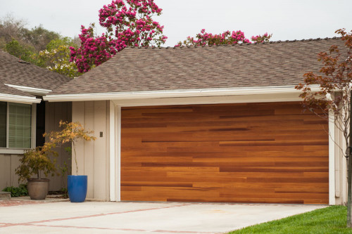 chi plank cedar garage door