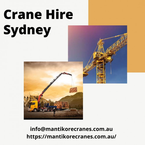 Mantikore Cranes is the crane hire Sydney company and providers of supplying our clients with reliable and experienced Tower crane operators, dogman and riggers. Our cranes and personnel are suitably skilled and experienced to overcome all kinds of crane challenges. Ranging from small to large projects we have a crane to meet your needs. We are committed to completing all projects safely, efficiently, on budget and on-time. We also provide buyback options once your crane has completed your project. We have more than 29 years of experience working in the crane hire industries in Australia. We assure you that you will receive the best crane hire services.  Cranes available for sale or hire to the construction sector. Cranes we provide are Tower Crane, Mobile Cranes, Self-Erecting cranes, Electric Luffing cranes etc.   Experienced operators and personnel are available for short- or long-term assignments.  For more information visit our site today. Book Consultation:  1300626845
Website:  https://mantikorecranes.com.au/
Address:  PO BOX 135 Cobbitty NSW, 2570 Australia
Email:  info@mantikorecranes.com.au 
Opening Hours:  Monday to Friday from 7 am to7 pm

Follow us on our Social accounts:
Facebook
https://www.facebook.com/pg/Mantikore-Cranes-108601277292157/about/?ref=page_internal
Instagram
https://www.instagram.com/mantikorecranes/
Twitter
https://twitter.com/MantikoreC