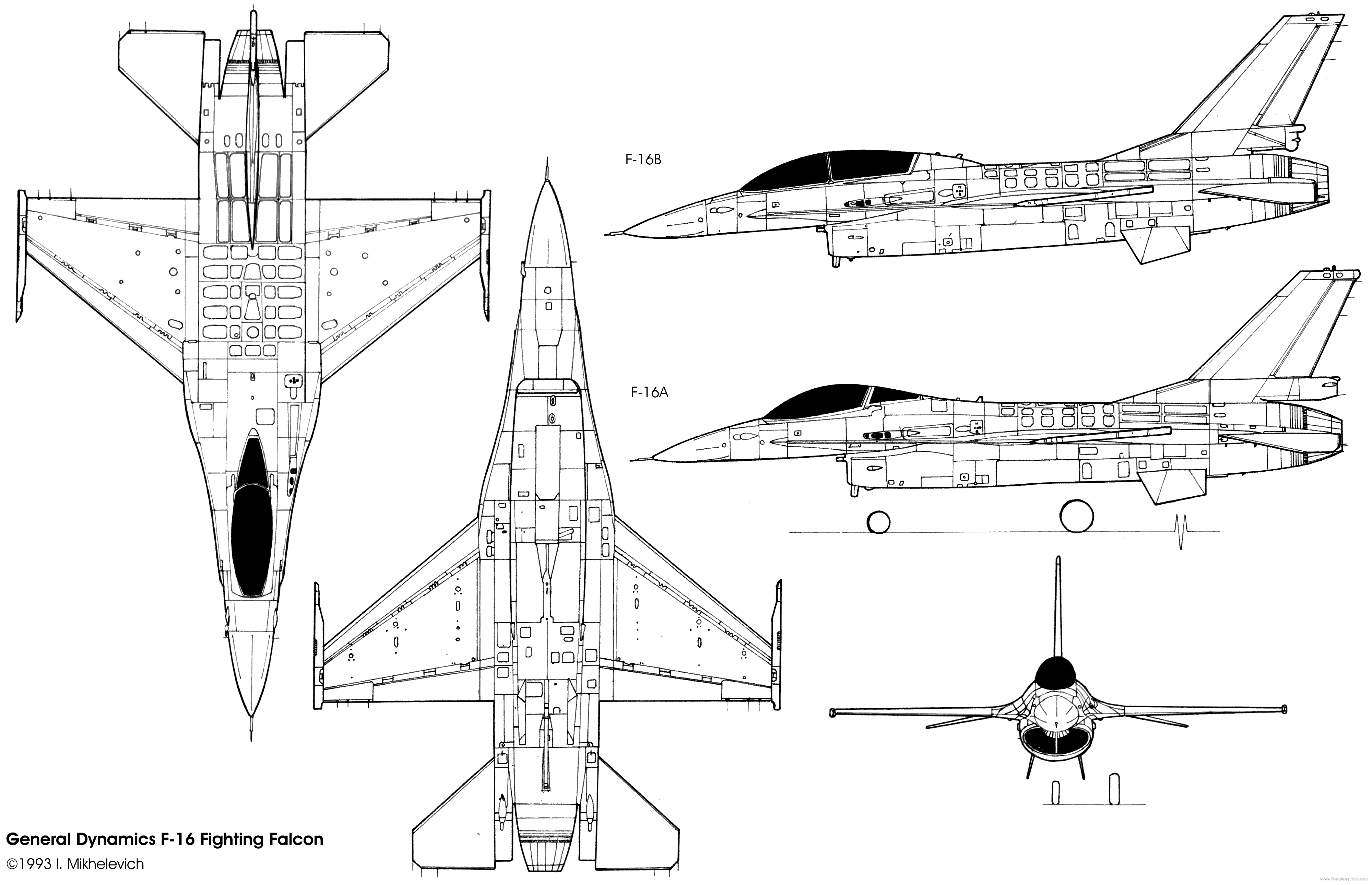 F16 истребитель чертежи