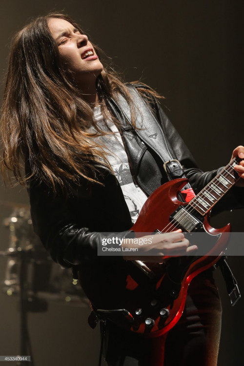 LOS ANGELES, CA - AUGUST 07:  Musician Alana Haim of HAIM performs at The Wiltern on August 7, 2014 