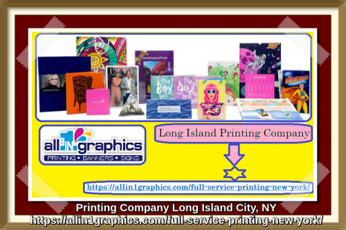 All in 1 Graphics is one of the trusted Long Island printing company, providing affordable, high quality digital printing, and large format printing, digital printing service to its customers. With more than 25 years of experience in this industry, we are one of the famous printing companies in the USA.  We are serving in all most all sates of the US. 
https://allin1graphics.com/full-service-printing-new-york/